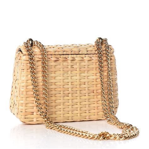 cestino chanel|GUCCI Glazed Wicker Mini Cestino Shoulder Bag Natural .